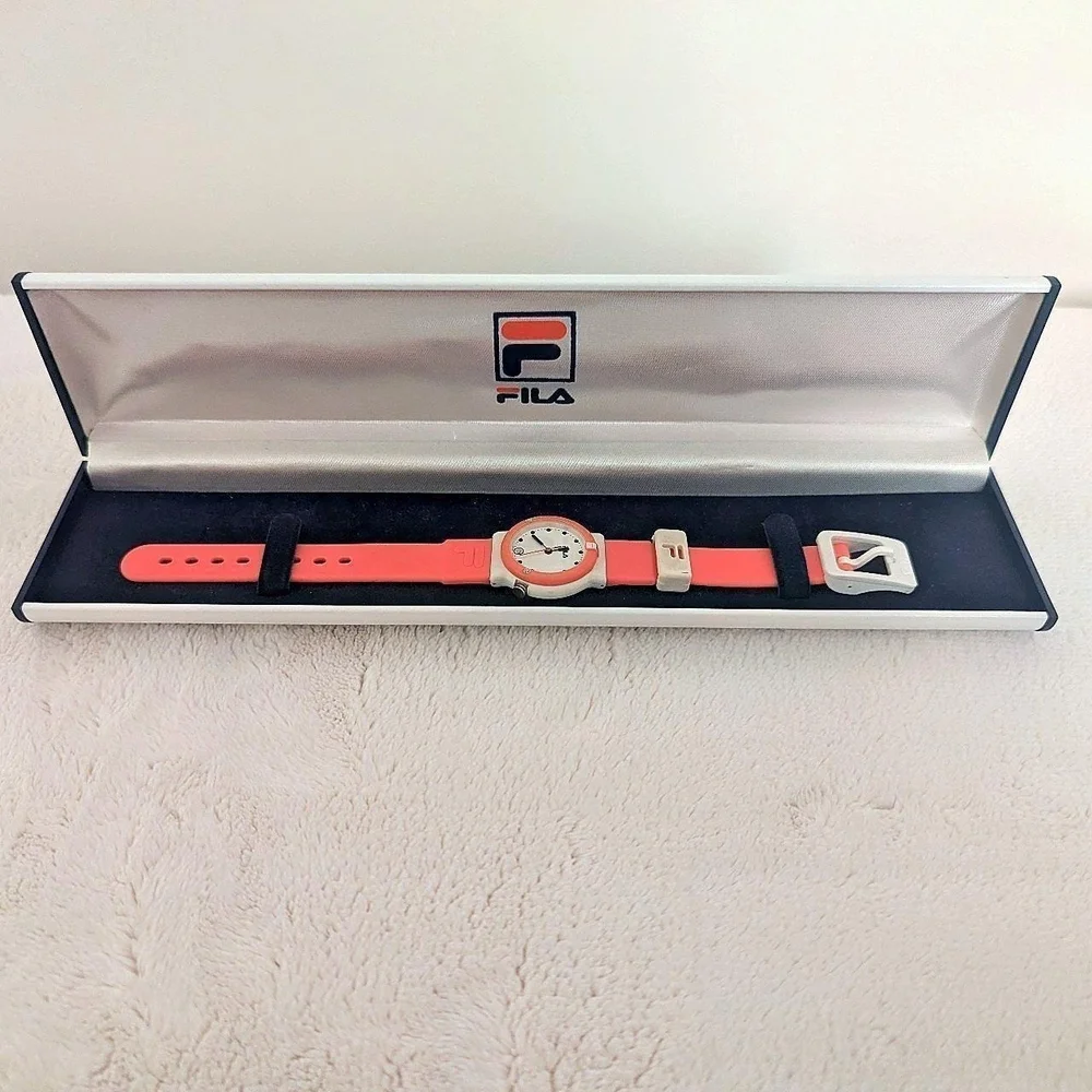 Rare 80s/90s Vintage Fila Hot Pink Waterproof Swiss Watch
